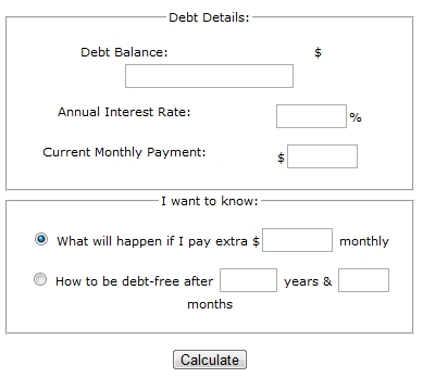 debt calculators. Debt Reduction Calculator