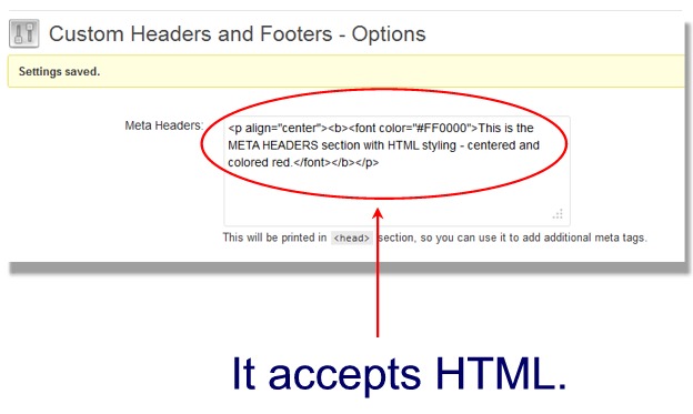 add header image html. The plugin accepts HTML: