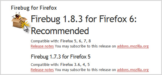 click on the download icon to install firebug