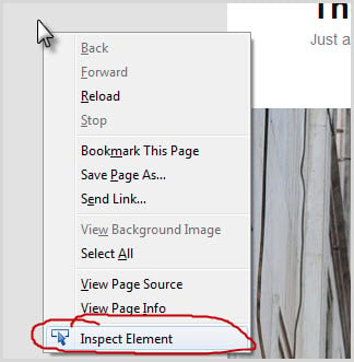 right click on the webpage background and click "inspect" element